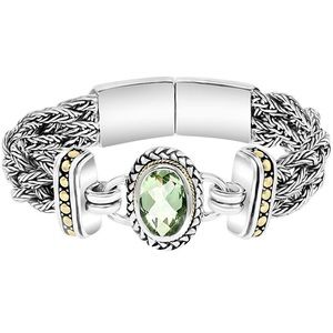 Effy Braided Green Amethyst Bracelet - Sterling Silver & 18K Gold, 5.4 TCW